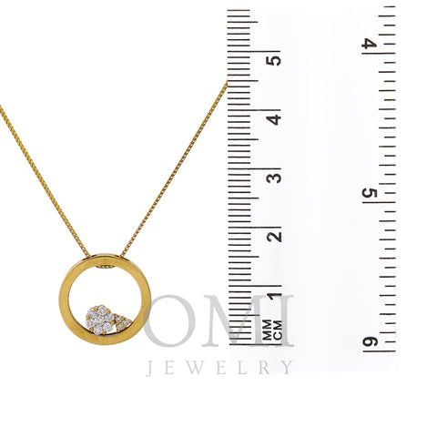 Floating Circle Women's Pendant with 0.35CT Diamonds available in White & Yellow Gold