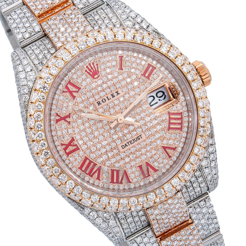 Rolex Datejust II 126331 41MM Rose Gold Diamond Dial With Two Tone Jubilee Bracelet