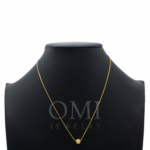 14K Yellow Gold Women's Yellow Cluster Diamond Necklace