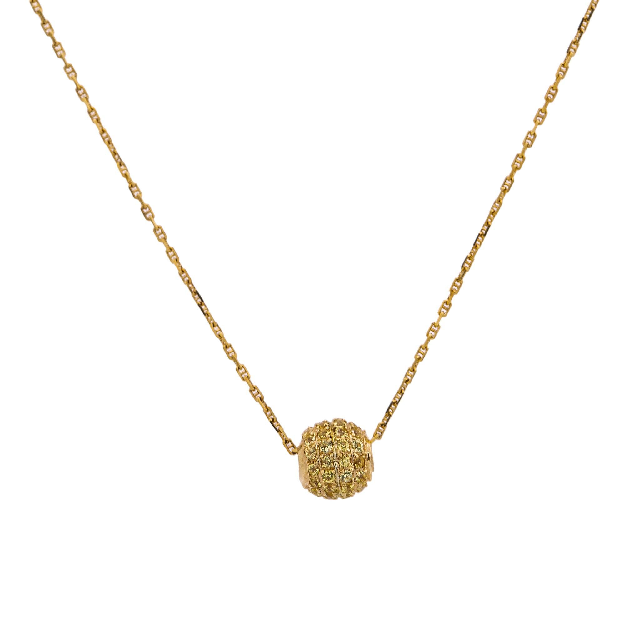 14K Yellow Gold Women's Yellow Cluster Diamond Necklace