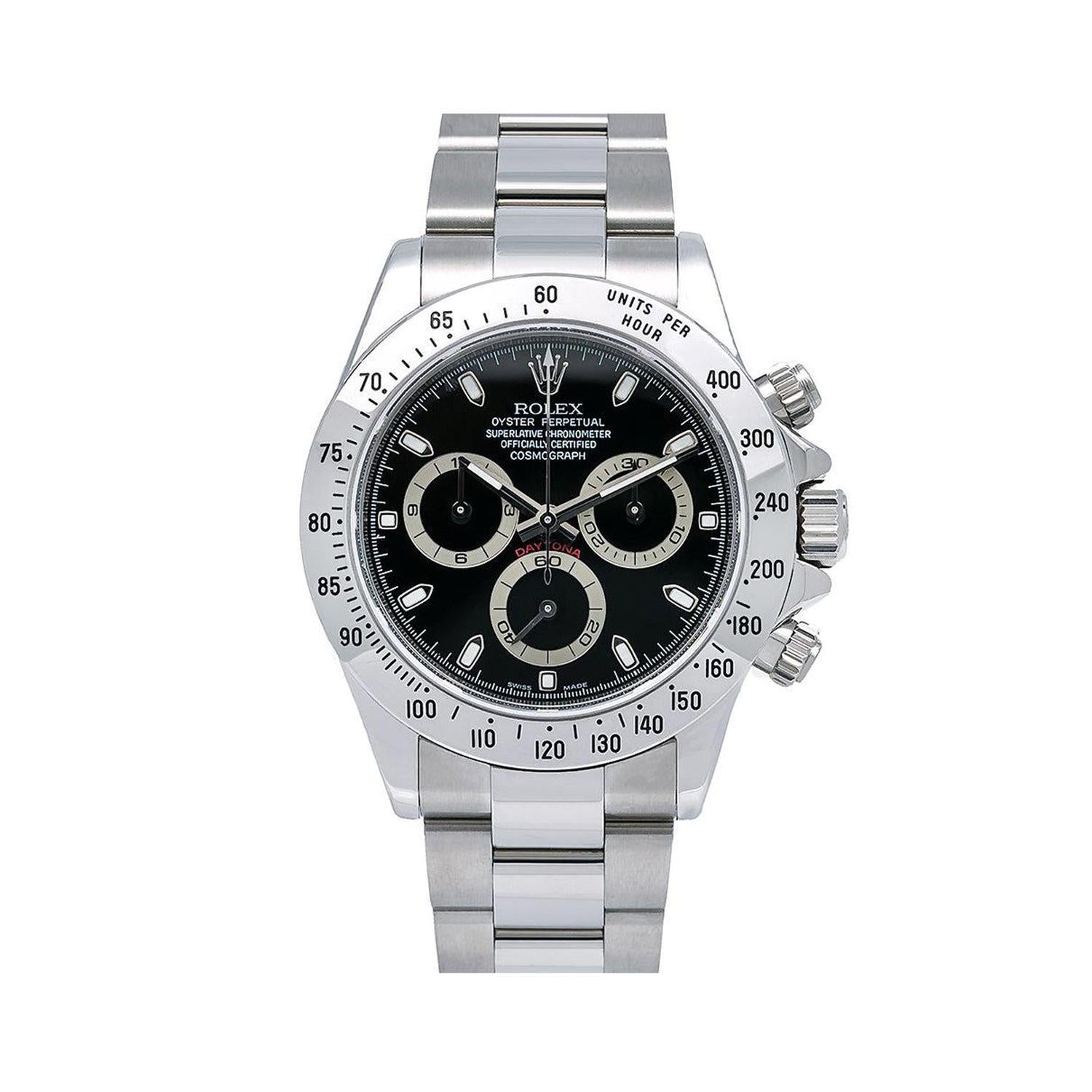 Rolex Cosmograph Daytona 40MM 116520 Black Dial Stainless Steel Bezel Stainless Steel Oyster Bracelet