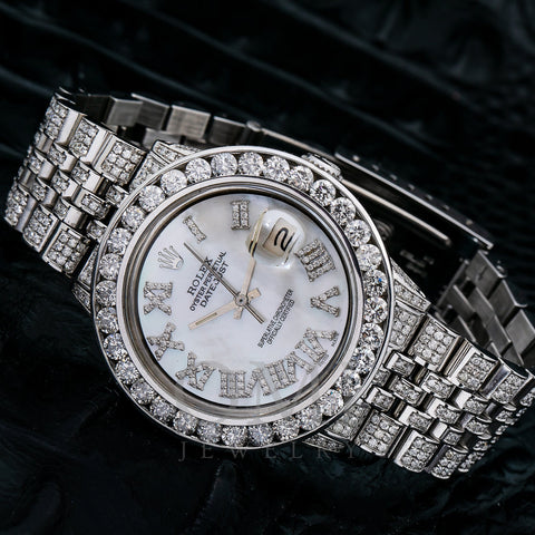 Rolex Datejust 36MM White Diamond Roman Numeral Dial With Stainless Steel Bracelet
