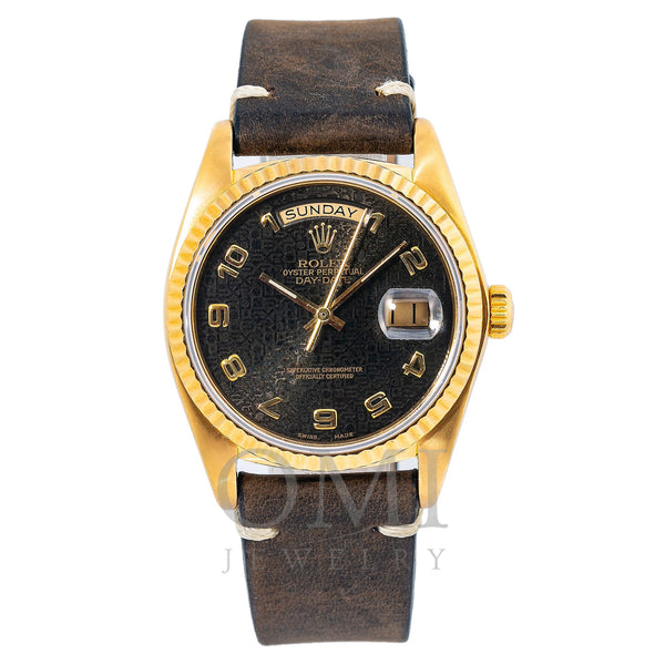 Rolex Day-Date 18038 36MM Brown Dial With Leather Bracelet
