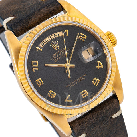 Rolex Day-Date 18038 36MM Brown Dial With Leather Bracelet