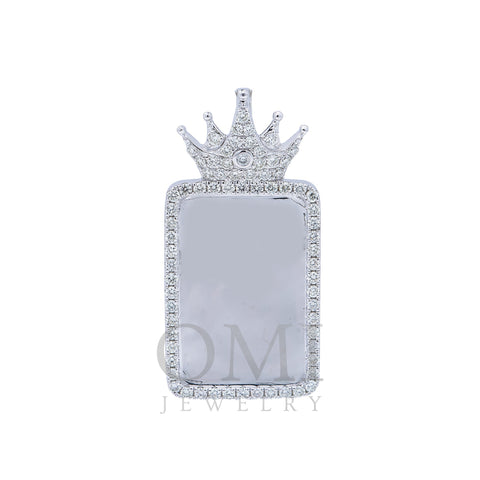 14K White Gold Diamond Mirror Pendant