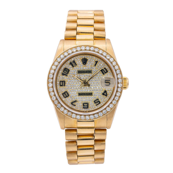 Rolex Datejust 68278 31MM Yellow Gold Diamond Dial With 2.50 CT Diamonds