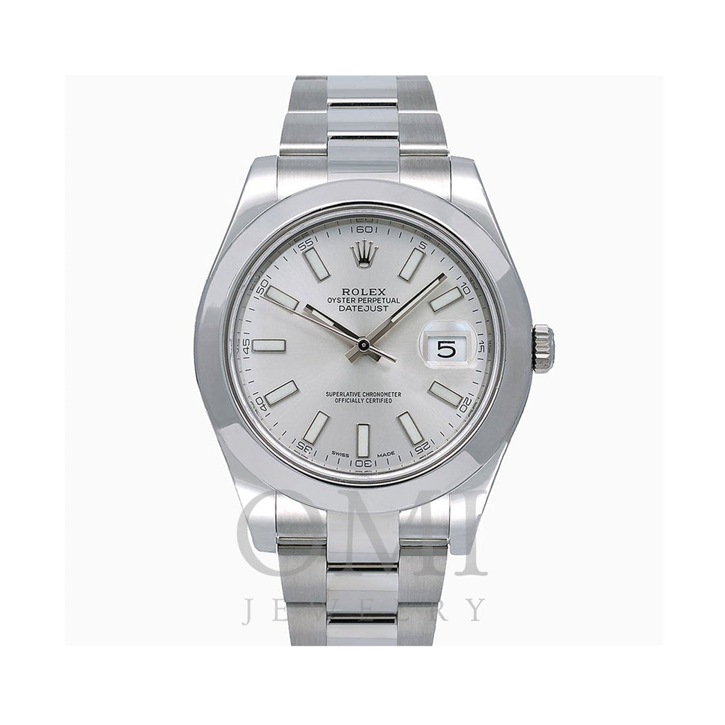 Rolex Datejust II 116300 41MM Silver Stick Dial With Stainless Steel Bracelet