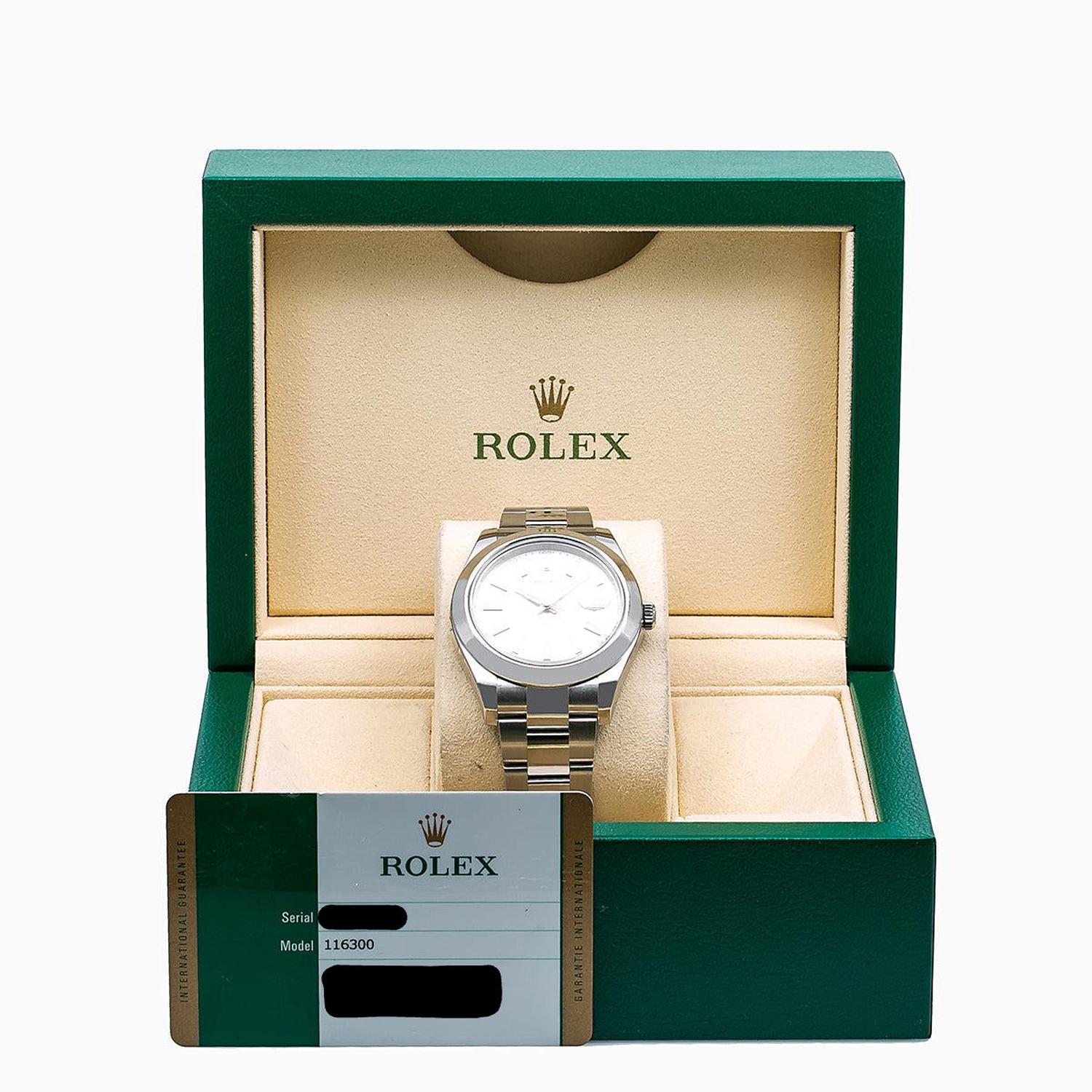 Rolex Datejust 41MM 116300 Silver Dial Smooth Bezel Stainless Steel Oyster Bracelet