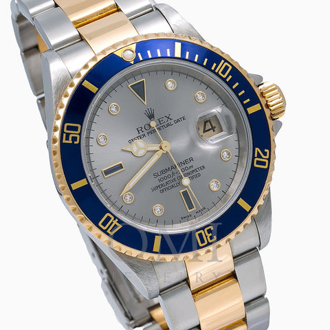 Rolex Submariner Date 16613 40MM Silver Dial With Two Tone Bracelet