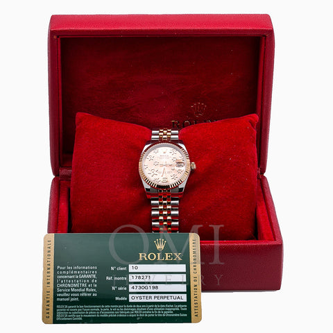 Rolex Datejust 178271 31MM Pink Flower Dial With Two Tone Bracelet