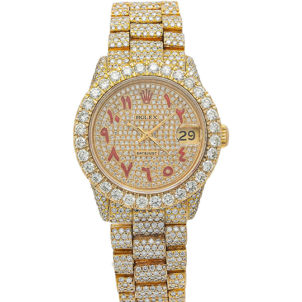 Rolex Datejust 68278 31MM Diamond Dial And Bezel With Yellow Gold Diamond Bracelet