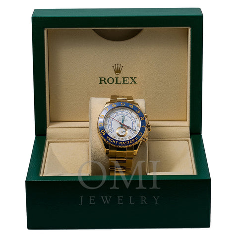 Rolex Yacht-Master II 116688 44MM White Dial With Blue Hands And Yellow Gold Oyster Bracelet