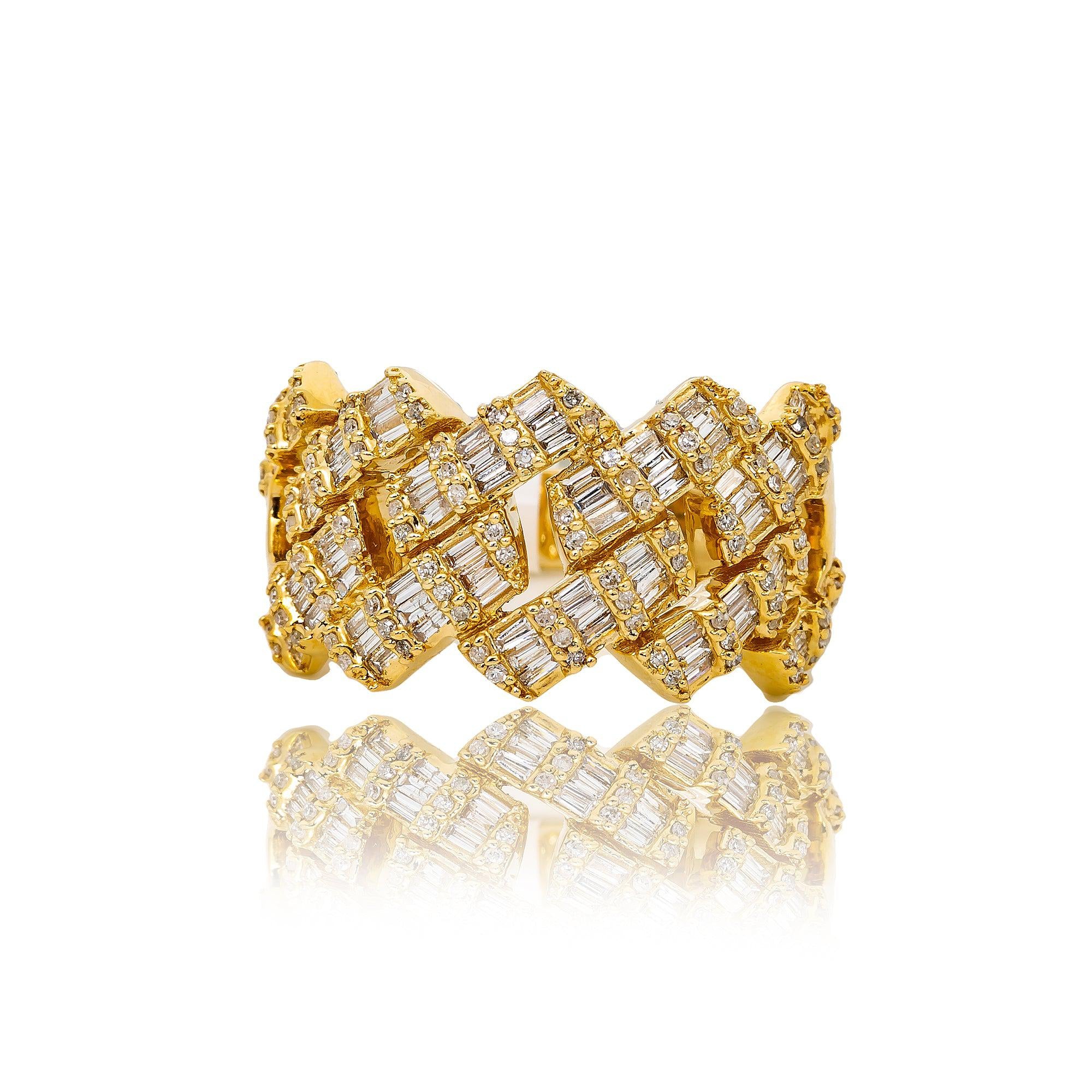14K YELLOW GOLD MEN'S RING WITH 1.18 CT DIAMONDS