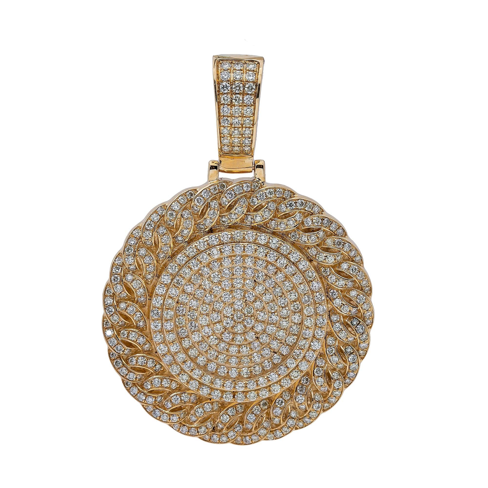 14K Yellow Gold Diamond Circle Pendant