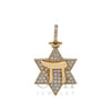 14K Yellow Gold Diamond Star of David Pendant with Chai Letter