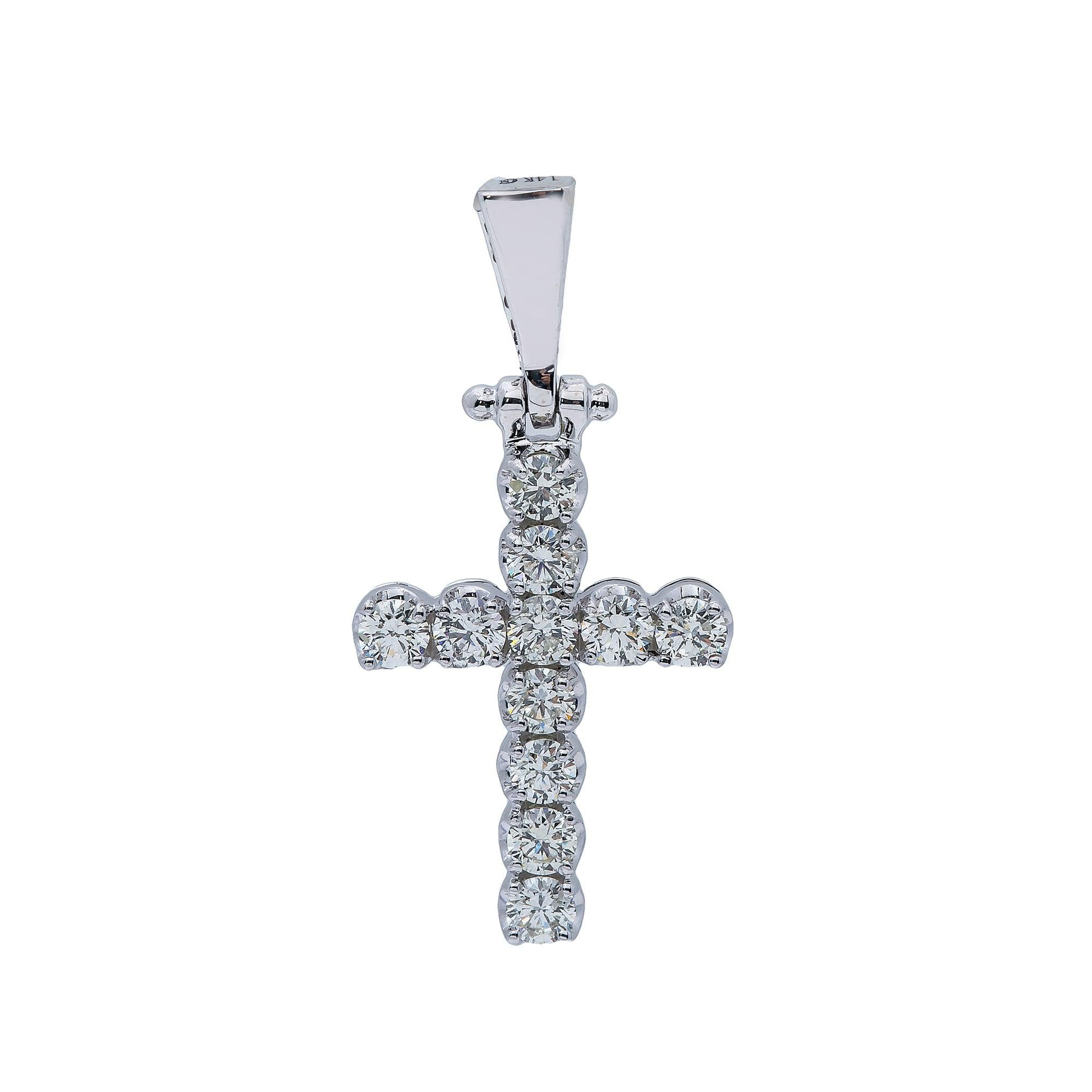 14K White Gold Diamond Pendant
