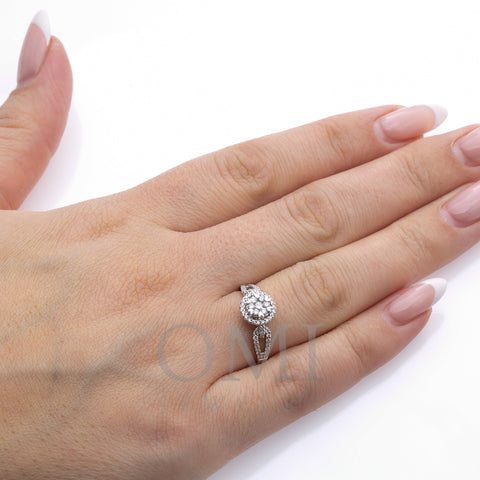 Ladies 14k White Gold Diamond 0.49 CT Right Hand Ring