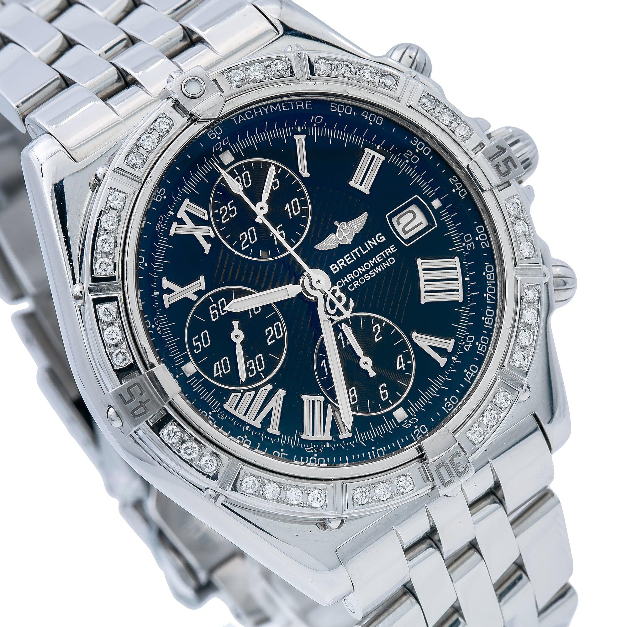 Breitling Crosswind Racing A13355 44MM Black Dial With Stainless Steel Bracelet