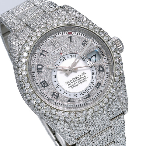 Rolex Sky-Dweller Diamond Watch, 326934 42mm, Silver Diamond Dial With 22.94 CT Diamonds