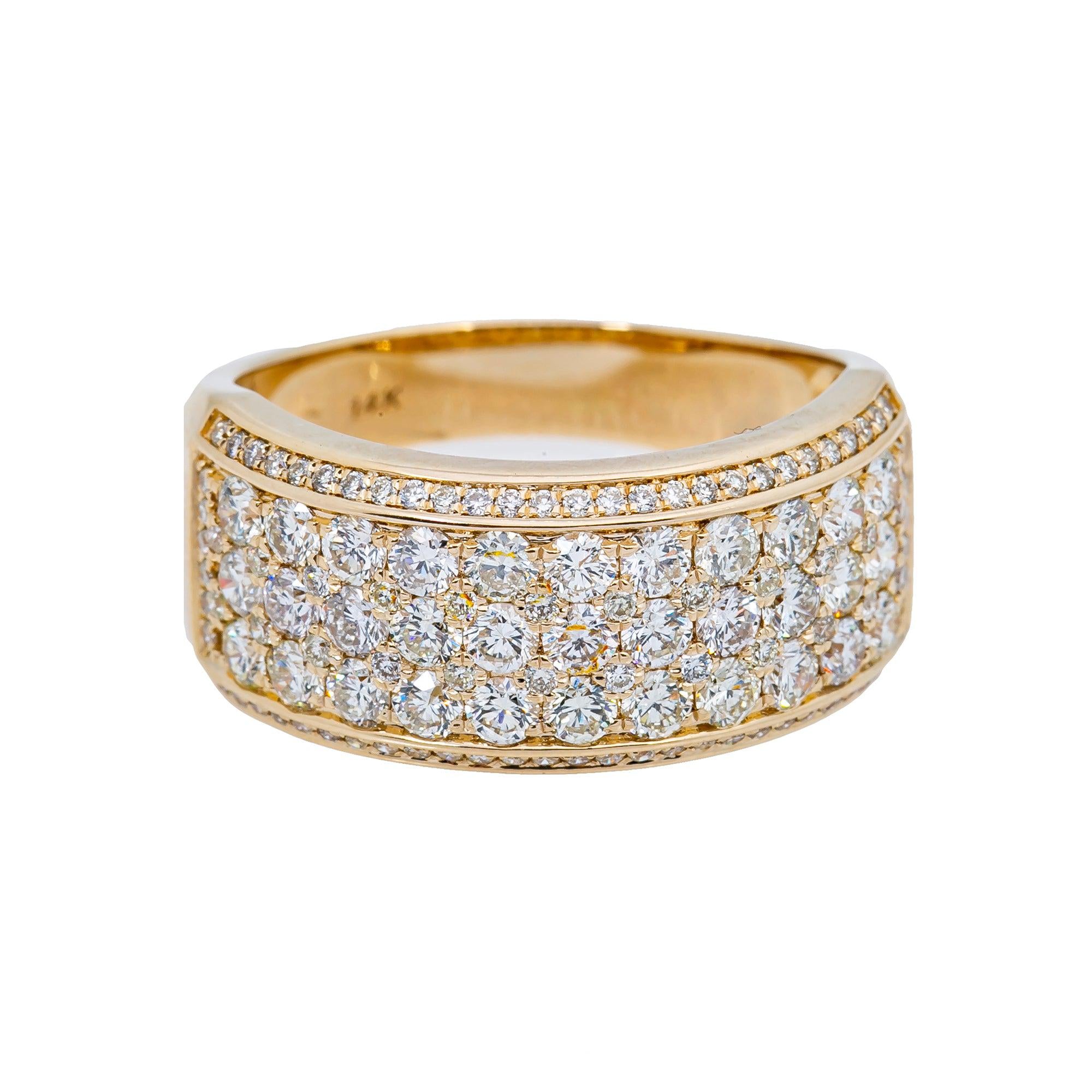 14K  YELLOW GOLD  MAN'S RING WITH 1.65 CT  DIAMONDS
