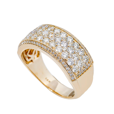 14K YELLOW GOLD MEN'S RING WITH 2.35 CT  DIAMONDS