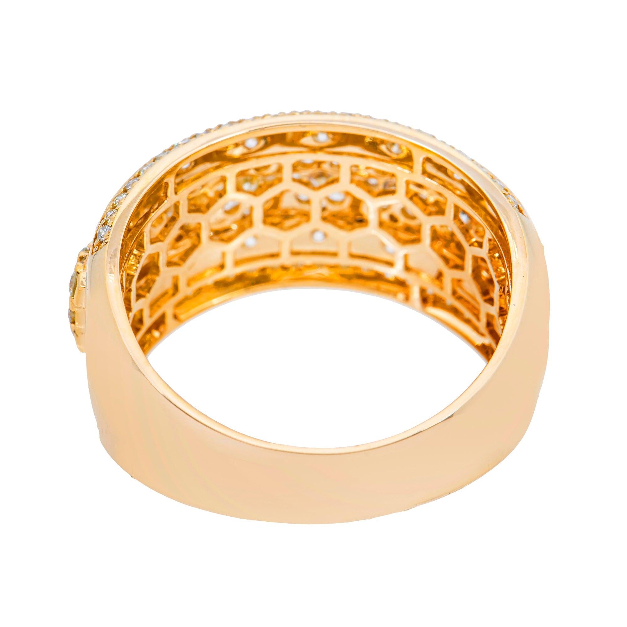 14K YELLOW GOLD MEN'S RING WITH 1.85 CT  DIAMONDS