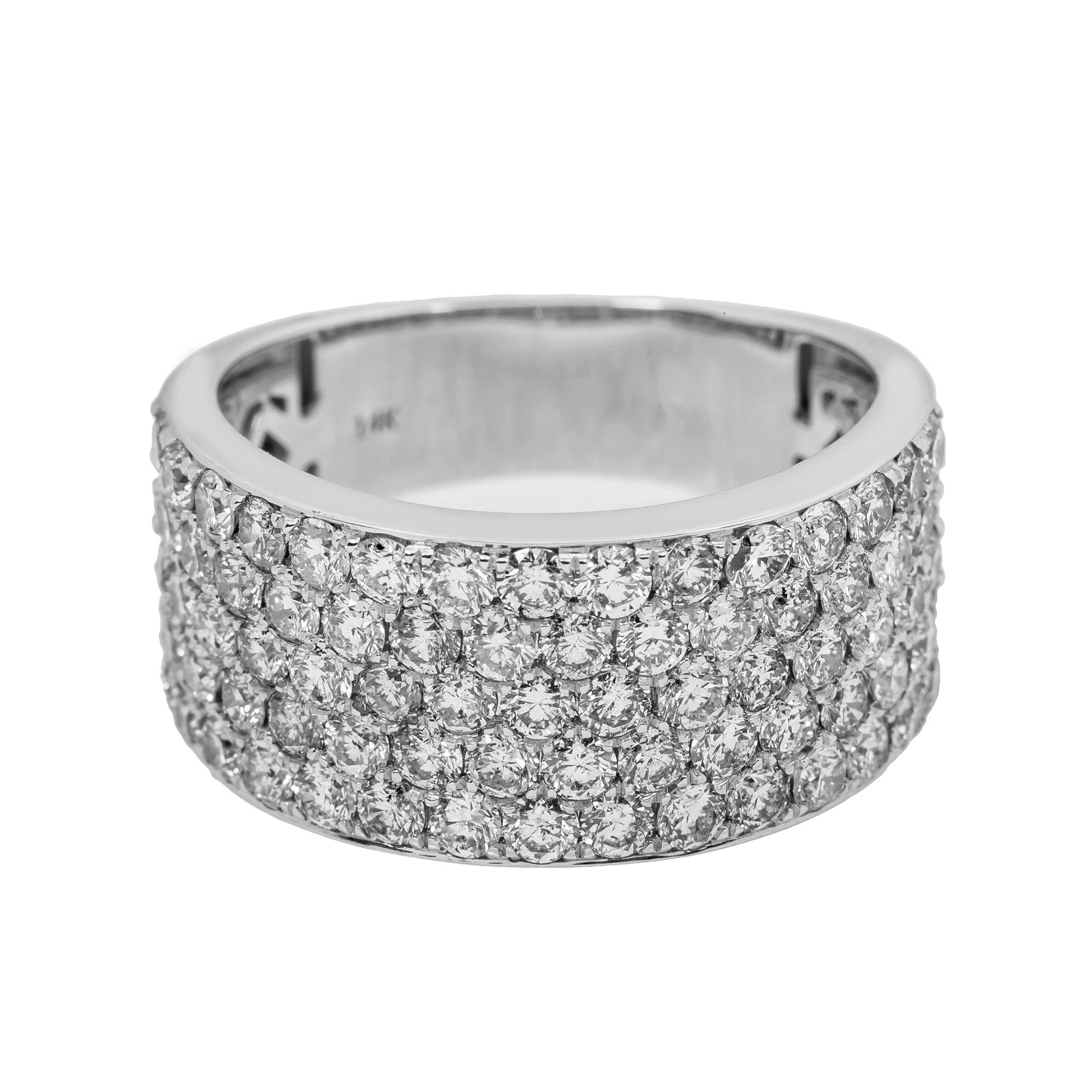 14K WHITE GOLD MEN'S RING WITH 3.78 CT  DIAMONDS