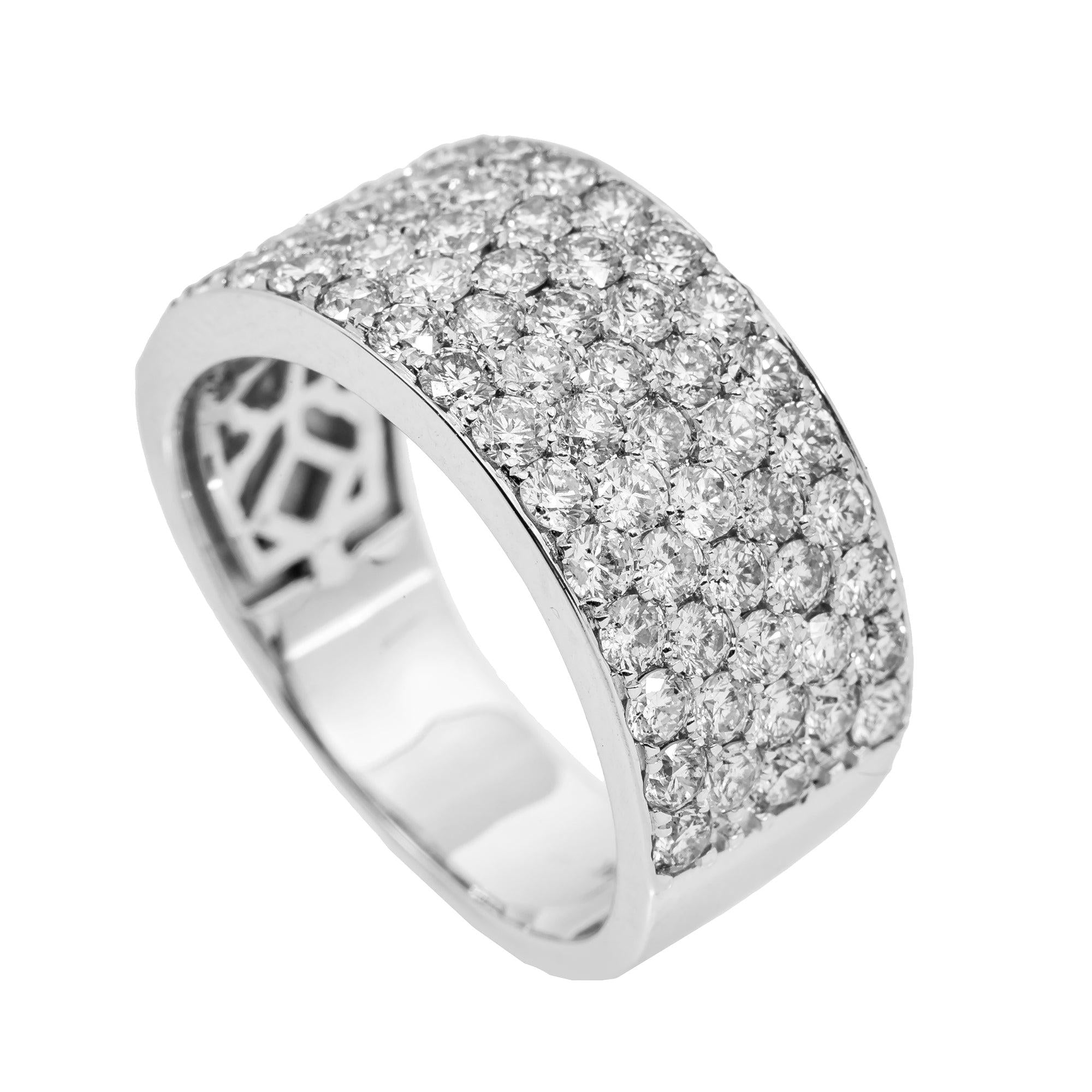 14K WHITE GOLD MEN'S RING WITH 3.78 CT  DIAMONDS