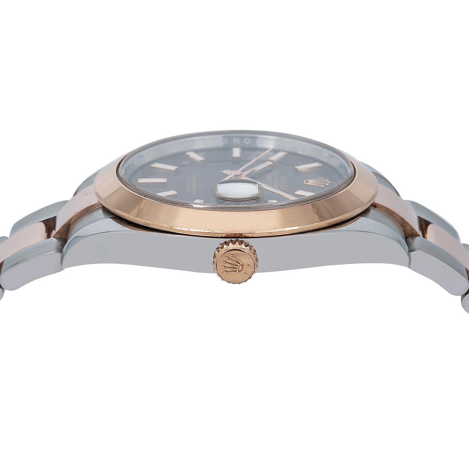 Rolex Datejust 41MM 126301 Chocolate Dial Smooth Bezel Two Tone Rose Gold Oyster Bracelet