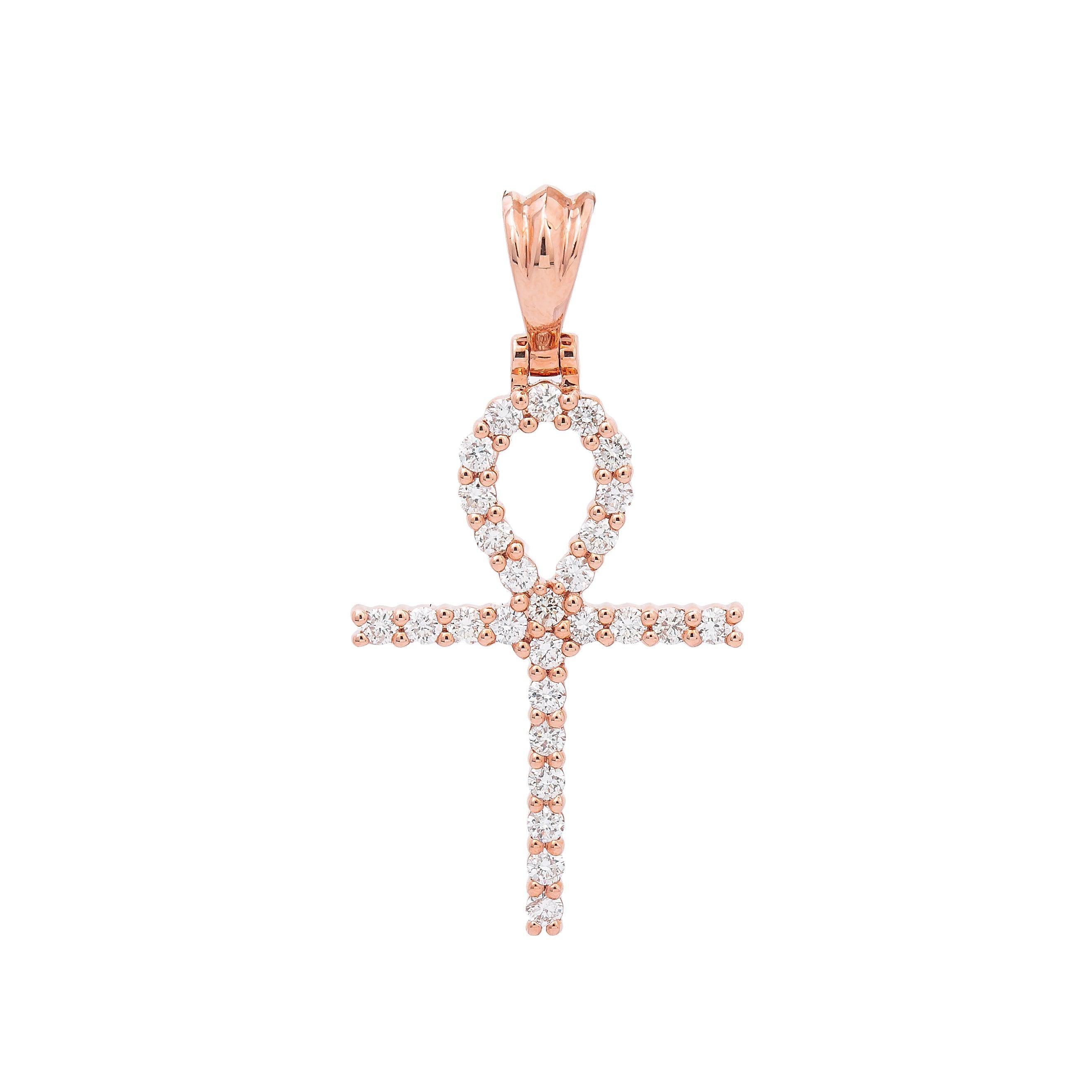 14K Rose Gold Diamond Anch Pendant