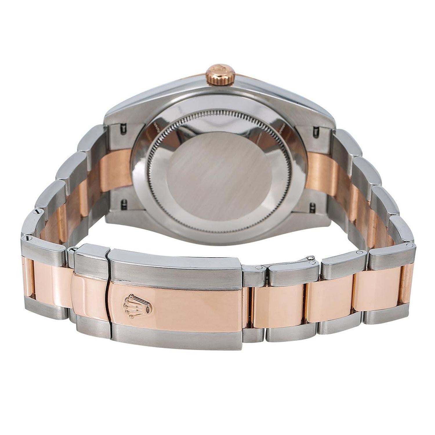 Rolex Datejust 41MM 126301 Chocolate Dial Smooth Bezel Two Tone Rose Gold Oyster Bracelet