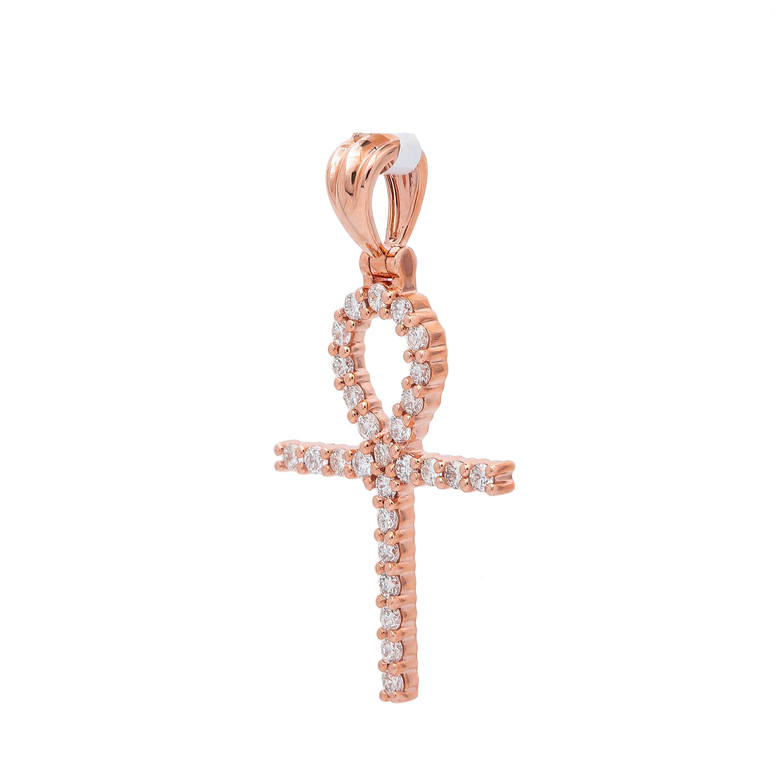 14K Rose Gold Diamond Anch Pendant