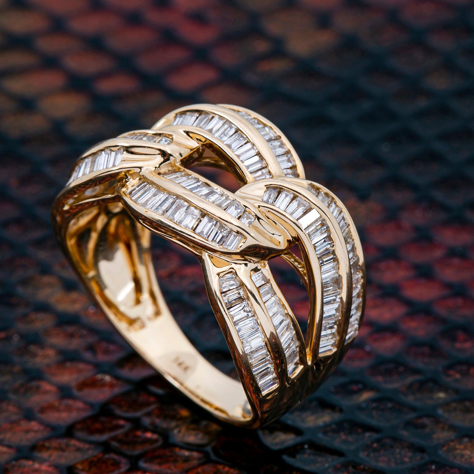 14K YELLOW GOLD MEN'S RING WITH 2.5 CT  DIAMONDS
