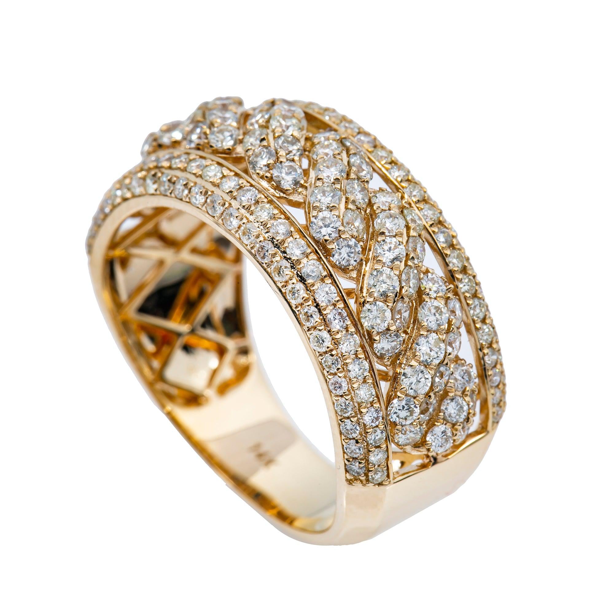 14K YELLOW GOLD MEN'S RING WITH 2.02 CT  DIAMONDS