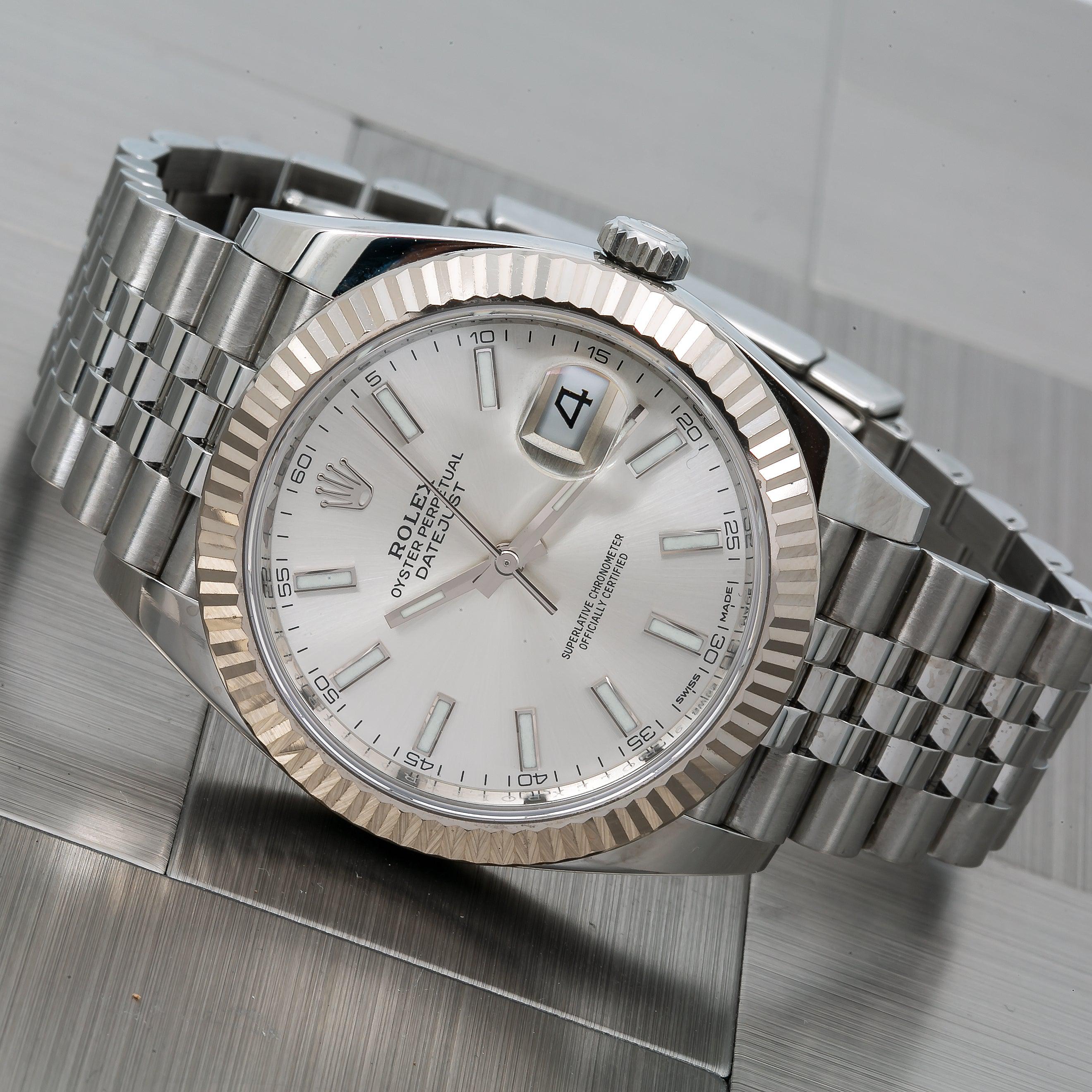 Rolex Datejust 41MM 126334 Silver Dial Fluted Bezel Stainless Steel Jubilee Bracelet