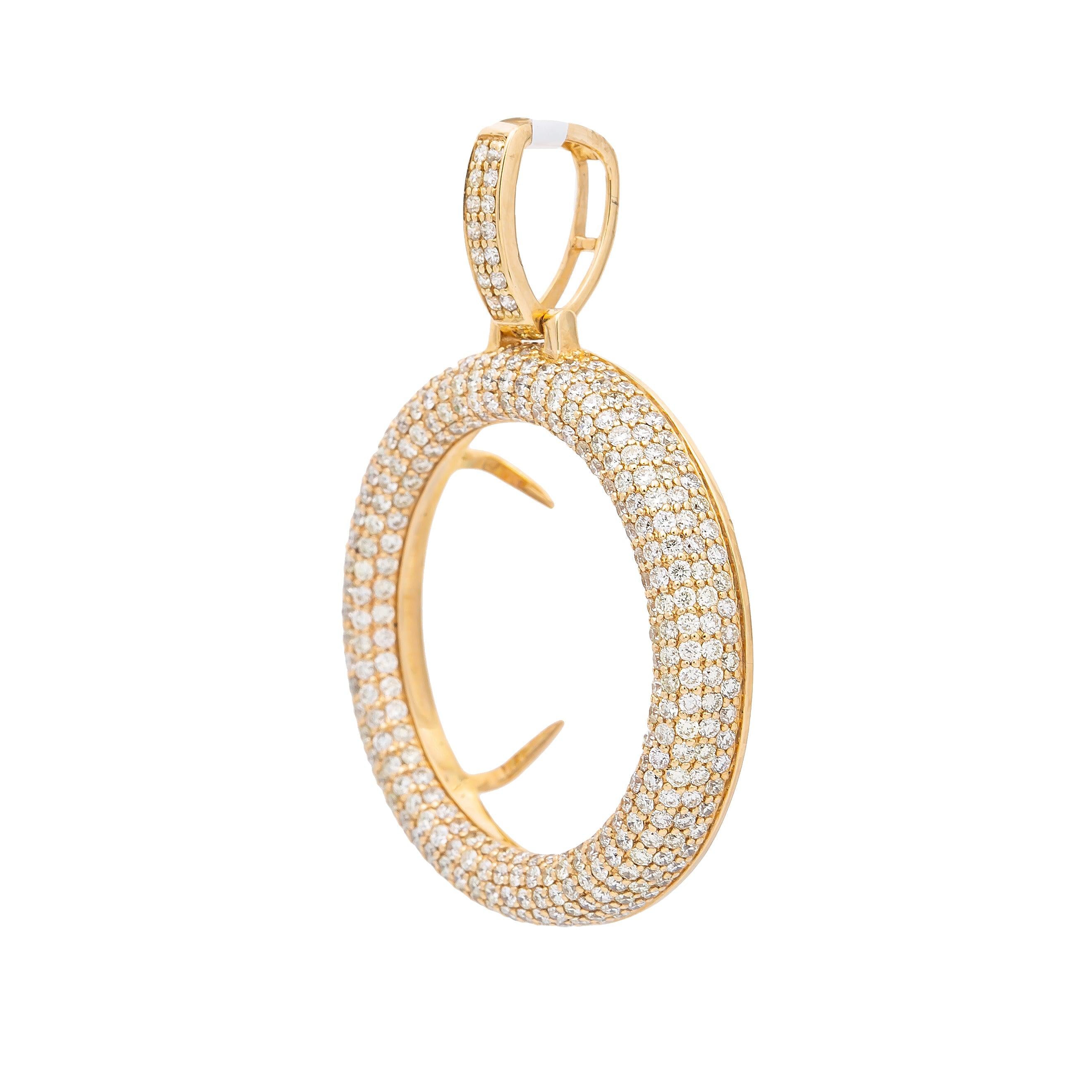 14K Yellow Gold Diamond Circle Pendant