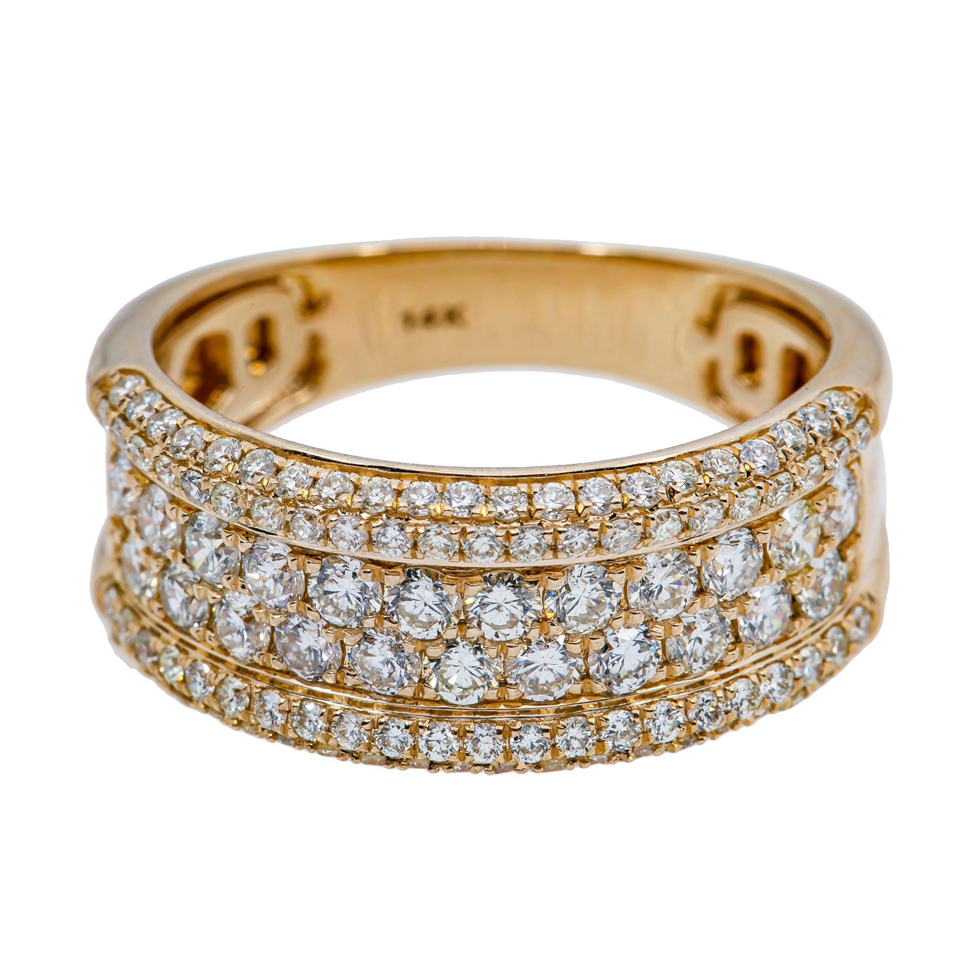 14K YELLOW GOLD MEN'S RING WITH 2.25 CT  DIAMONDS