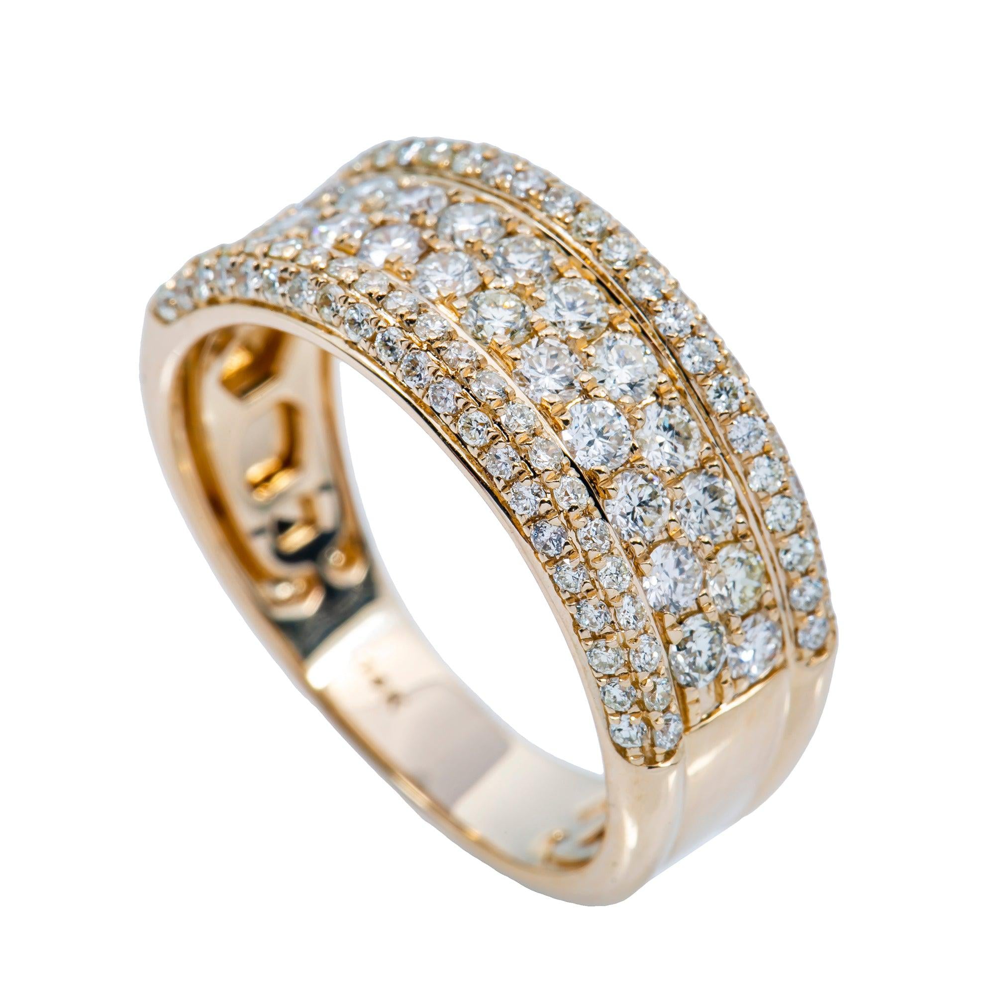 14K YELLOW GOLD MEN'S RING WITH 2.25 CT  DIAMONDS