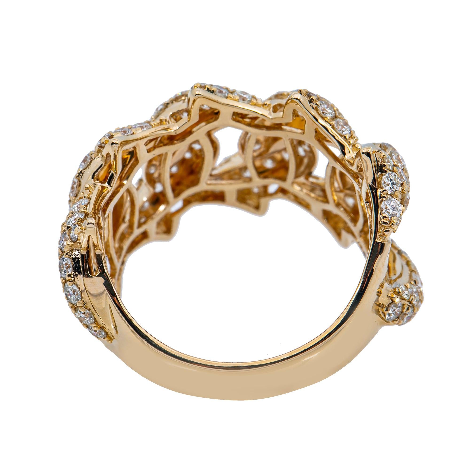 14K YELLOW GOLD MEN'S RING WITH 3.53 CT  DIAMONDS