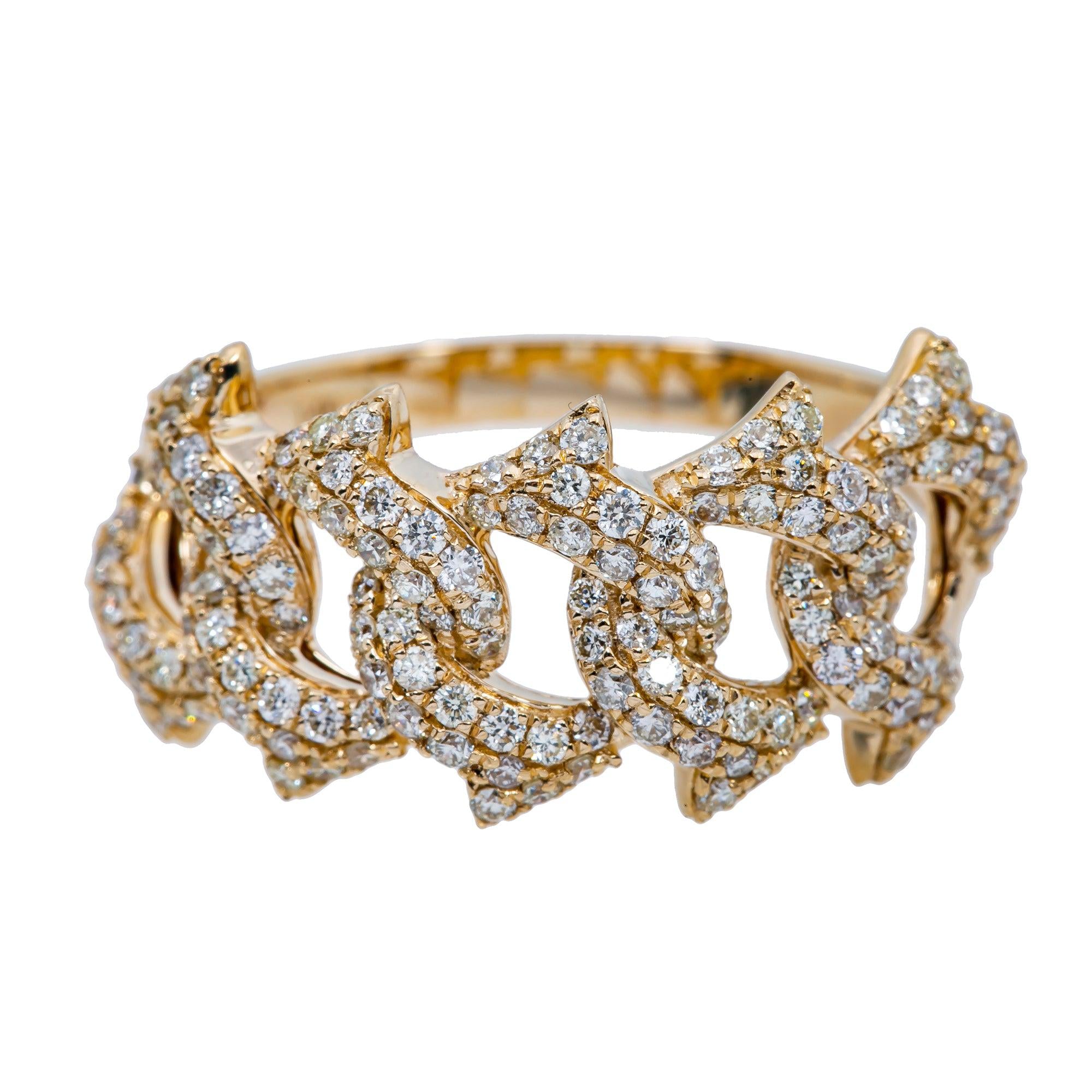 14K YELLOW GOLD MEN'S RING WITH 1.31 CT  DIAMONDS