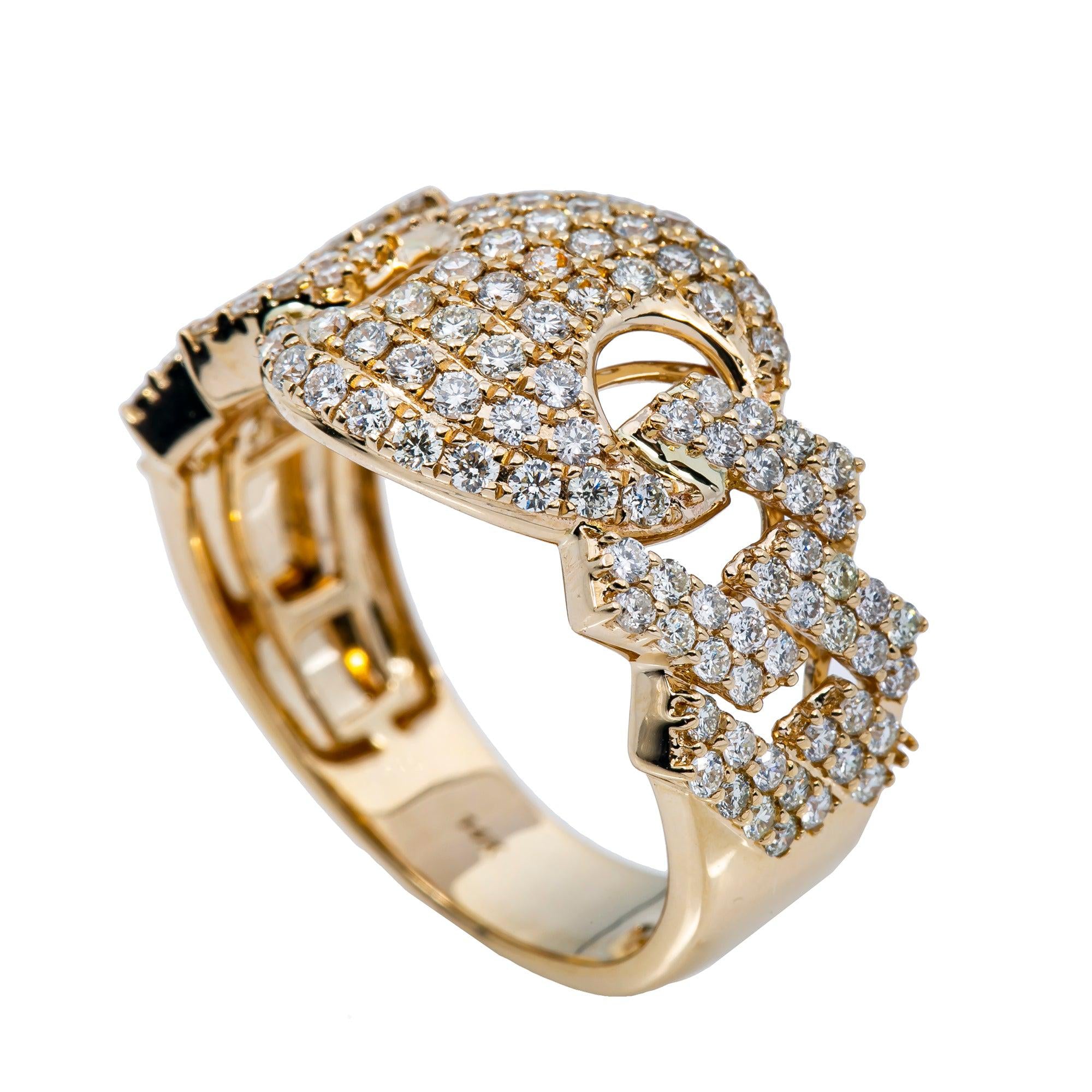 14K YELLOW GOLD MEN'S RING WITH 1.95 CT  DIAMONDS