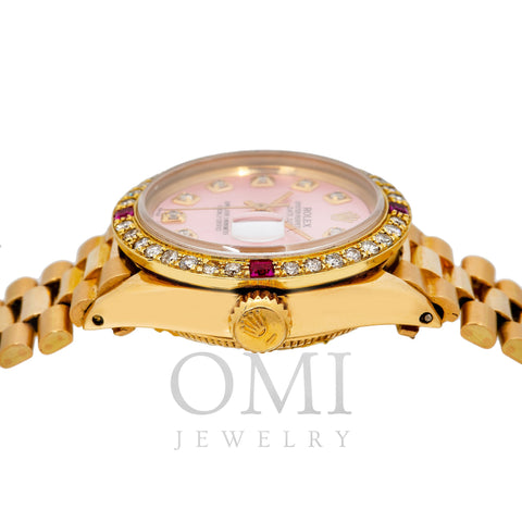 Rolex DateJust 6517 26MM Pink Diamond Dial With Yellow Gold Bracelet
