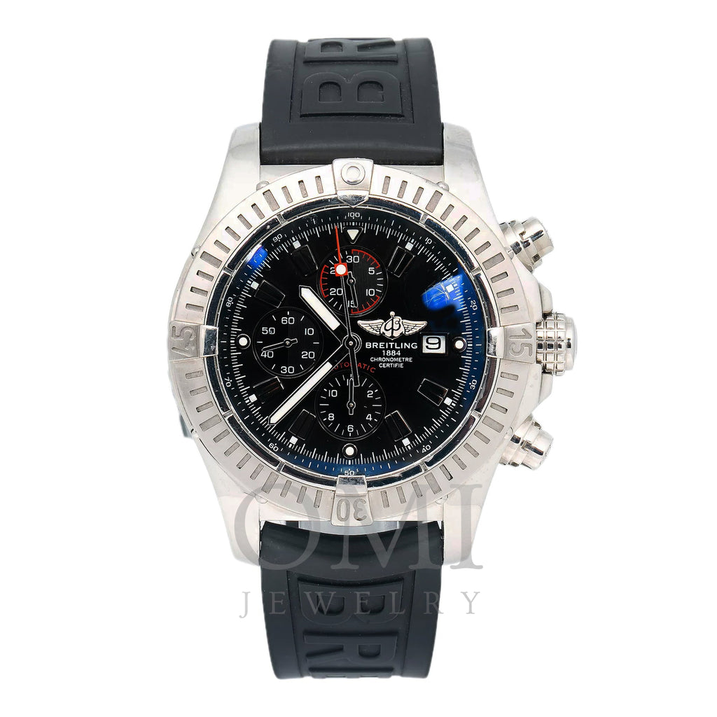 Breitling Super Avenger A13370 Black Chrono Dial Watch