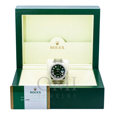 Rolex Datejust 126300 41MM Green Diamond Dial And Bezel With Stainless Steel Oyster Bracelet