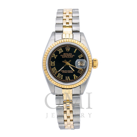 Rolex Lady-Datejust 6917 26MM Black Dial With Two Tone Jubilee Bracelet