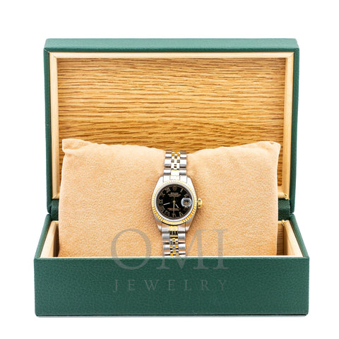 Rolex Lady-Datejust 6917 26MM Black Dial With Two Tone Jubilee Bracelet