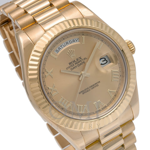 Rolex Day-Date II 218238 41MM Champagne Dial With Yellow Gold President Bracelet