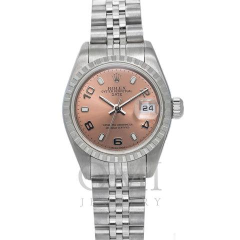 Rolex Oyster Perpetual Lady Date 79240 26MM Rose Gold Dial With Stainless Steel Jubilee Bracelet