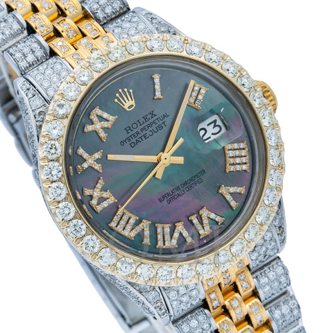 Rolex Datejust 1601 36MM Black Diamond Dial With 8.25 CT Diamonds