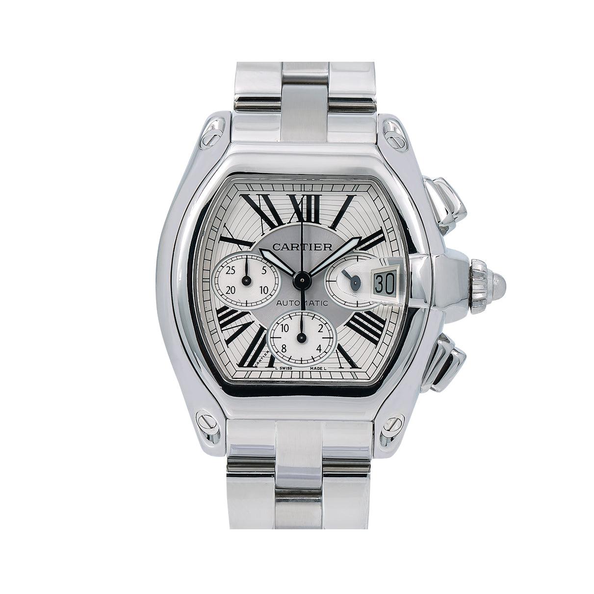 Cartier Roadster 43MM W62019X6 Silver Roman Dial Stainless Steel Bracelet